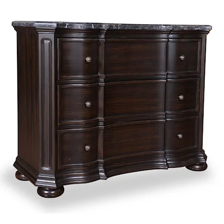 Serpentine Hall Chest with Drop-Front Top Drawer